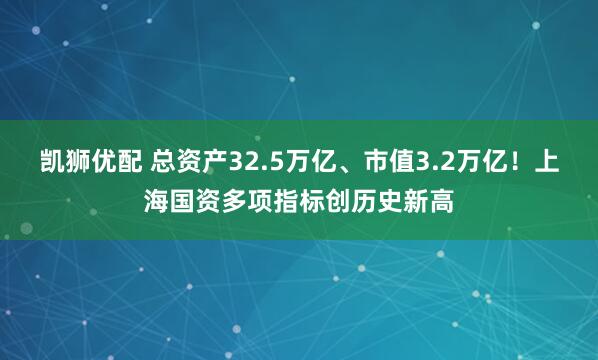 凯狮优配 总资产32.5万亿、市值3.2万亿！上海国资多项指标创历史新高