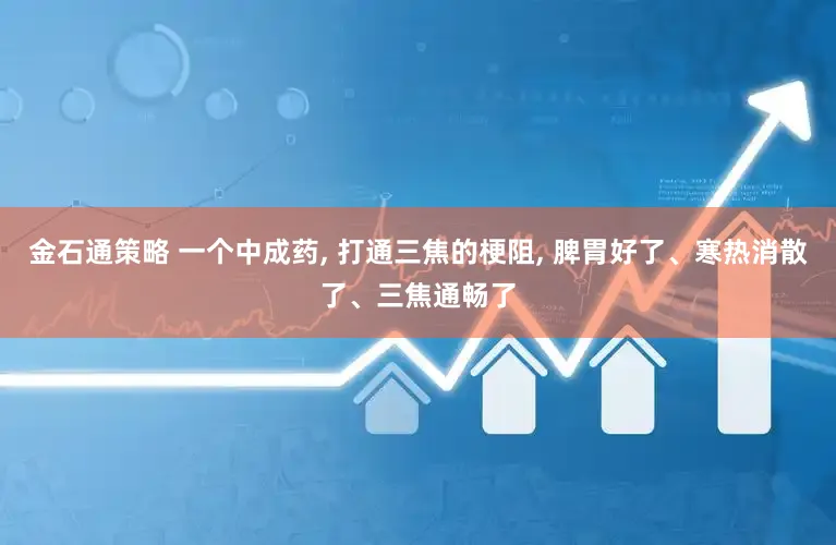 金石通策略 一个中成药, 打通三焦的梗阻, 脾胃好了、寒热消散了、三焦通畅了