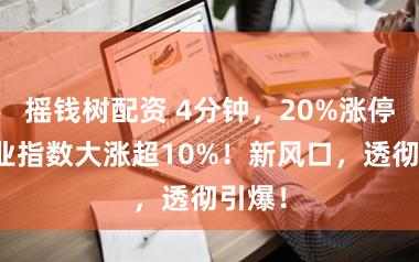 摇钱树配资 4分钟，20%涨停！行业指数大涨超10%！新风口，透彻引爆！