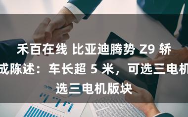 禾百在线 比亚迪腾势 Z9 轿车完成陈述:车长超 5 米,可选三电机版块