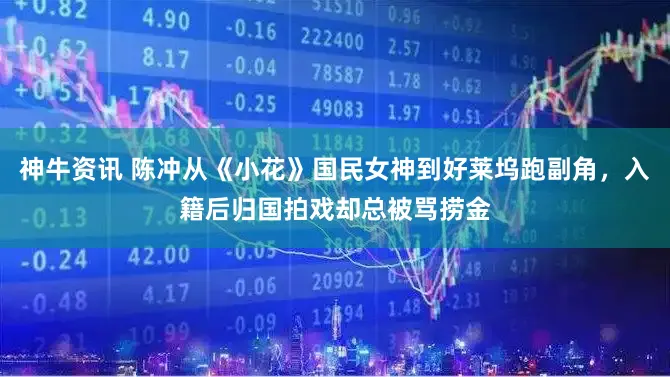 神牛资讯 陈冲从《小花》国民女神到好莱坞跑副角，入籍后归国拍戏却总被骂捞金